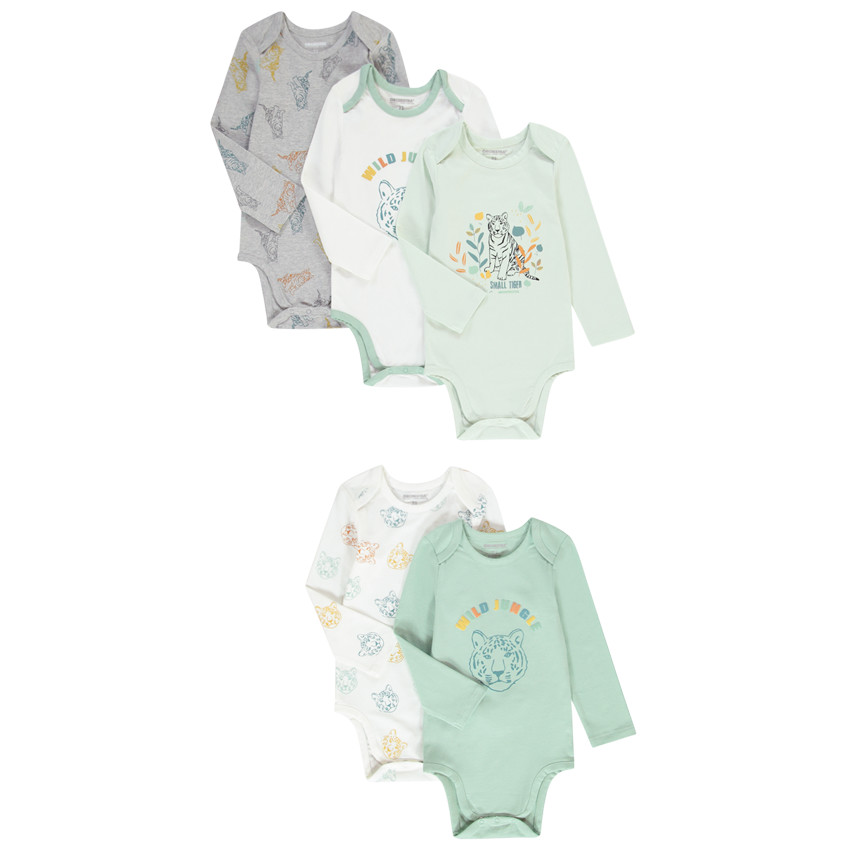 Lot de 5 bodies imprimé tigre  