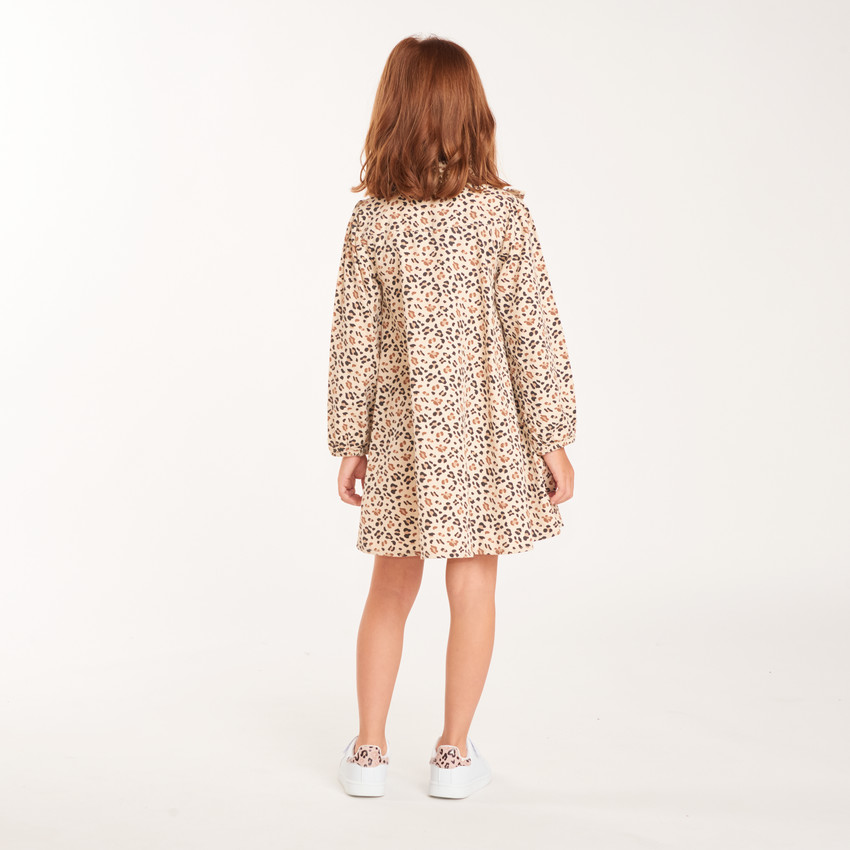 Ropa de niña tipo camisa con estampado de leopardo 