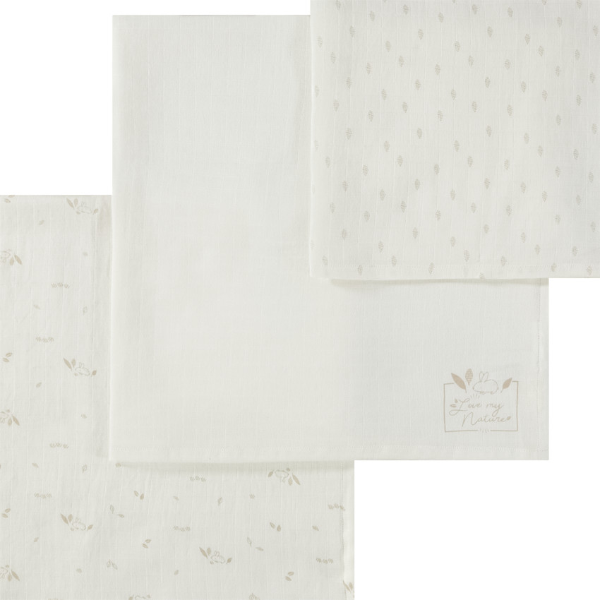 Pack de 3 muselinas de gasa de algodón para bebé 