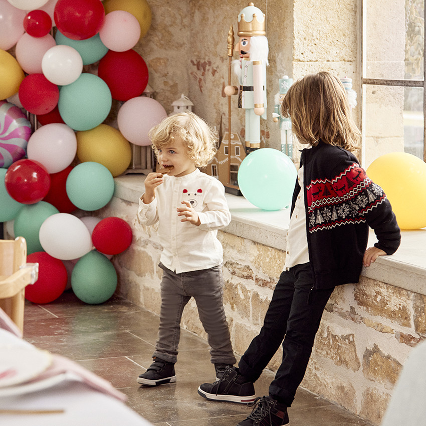 Gilet en tricot jacquard motif Noël pour garçon 