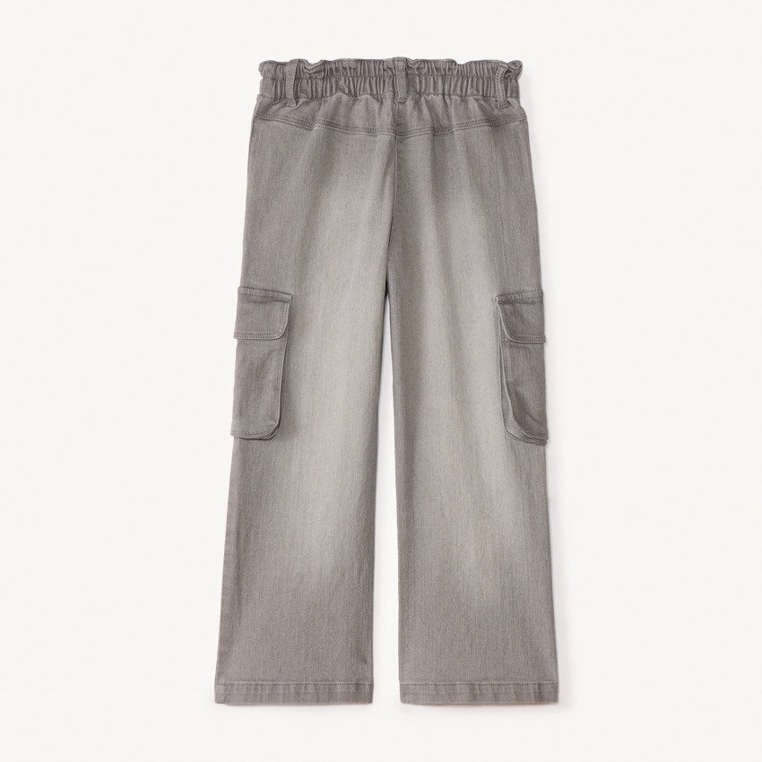 Pantalones anchos con bolsillos cargo niña 