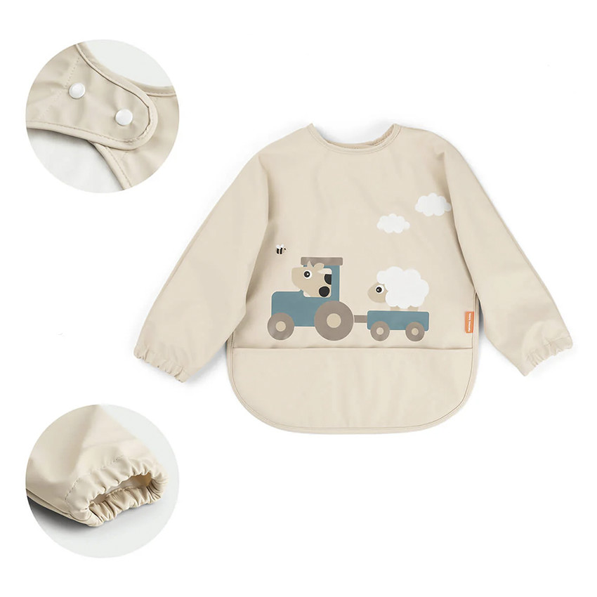 Babero impermeable con bolsillo y manga larga Tiny Farm arena 