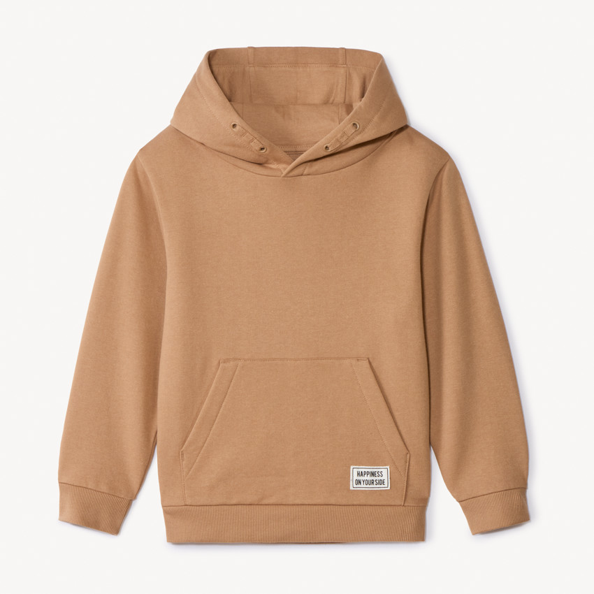 Sudadera con capucha de felpa lisa para niño 