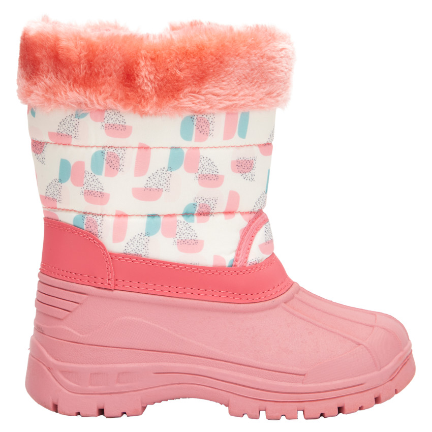 Botas de esquí con cremallera y estampado con pelo sintético para bebé niña 