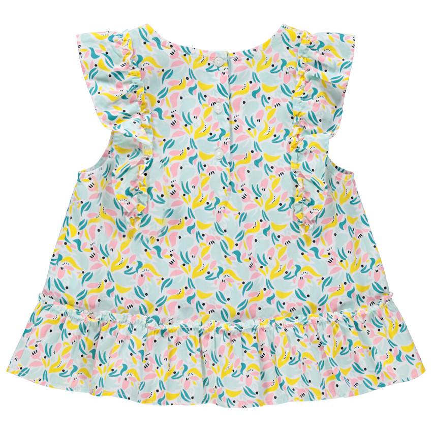 Tunique à manches volantées imprimée all-over 