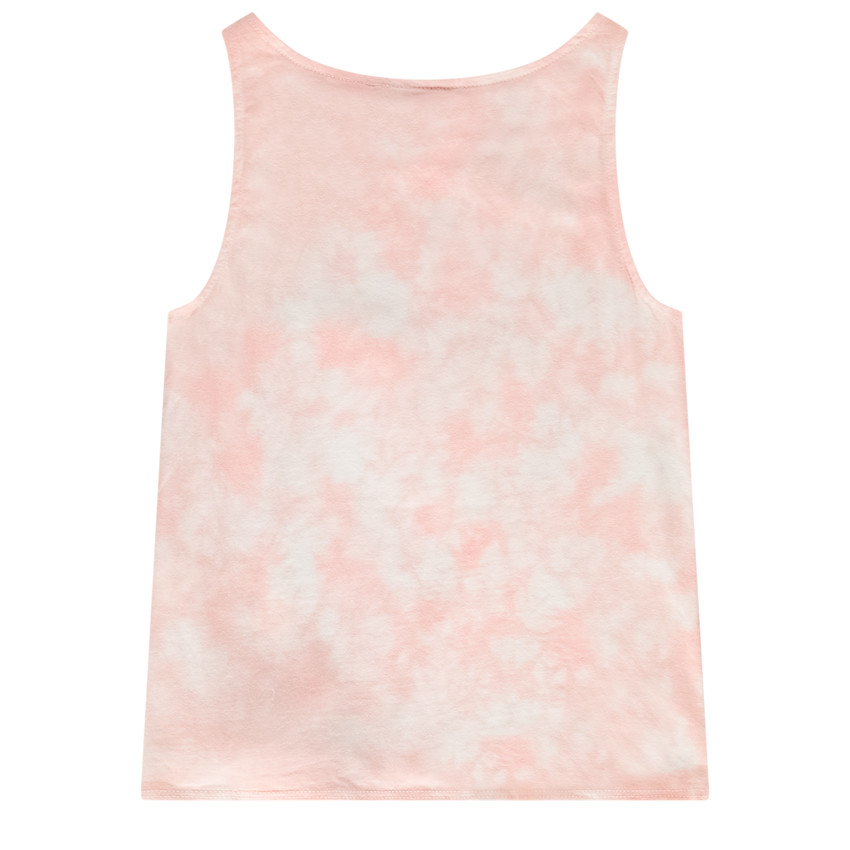 Camiseta sin mangas efecto tie & dye con flores en 3D niña 