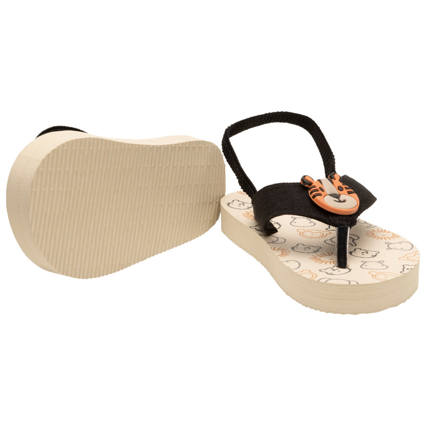 Chanclas con tira flexible estampadas con insignia de tigre para bebé niño 
