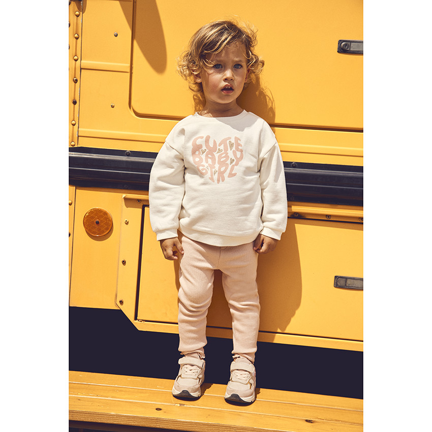 Calzoncillo canalé con botones para bebé niña 