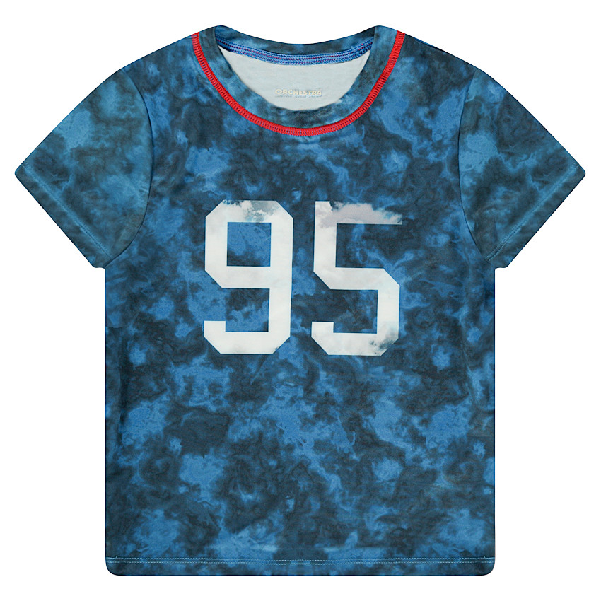 Camiseta de manga corta de efecto sobreteñido con número estampados por delante  Additional Camiseta de manga corta de efecto sobreteñido con número estampados por delante