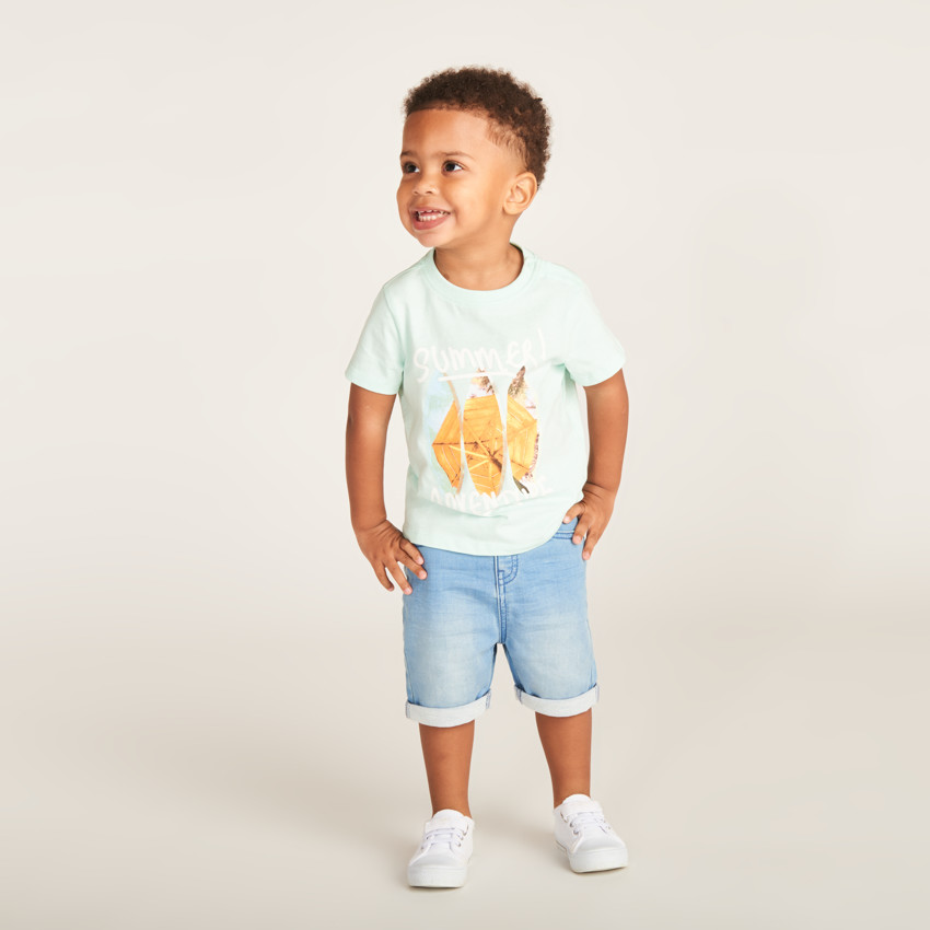 Camiseta de manga corta con impresión fotográfica para bebé niño 