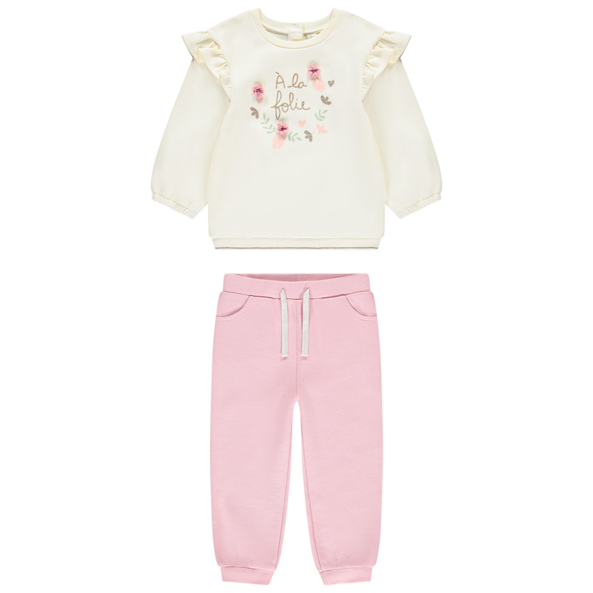 Conjunto de sudadera con volantes + pantalón de chándal para niña bebé 