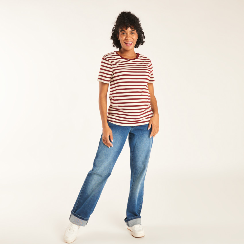 Camiseta de manga corta de lactancia para mujer 