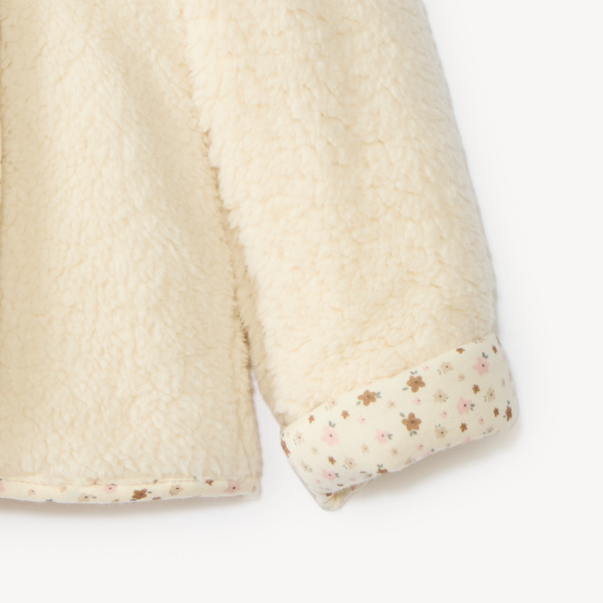 Chaqueta de sherpa para bebé niña con capucha 