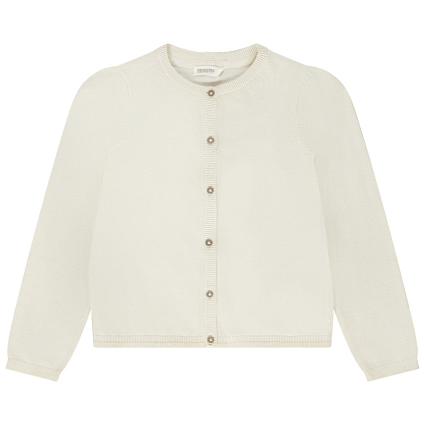 Gilet de punto liso y lurex para niña 