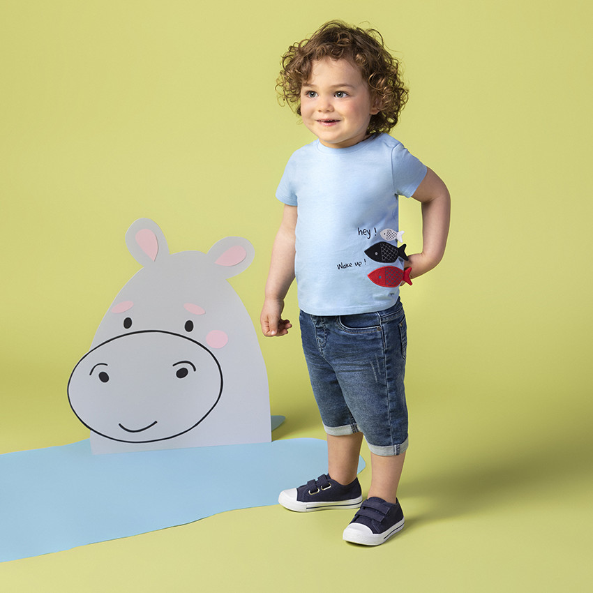 Bermudas de jean efecto desgastado para bebé niño 