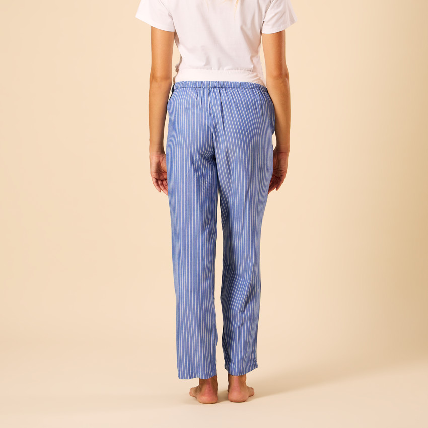 Pantalón de pijama de embarazo a rayas con banda alta 