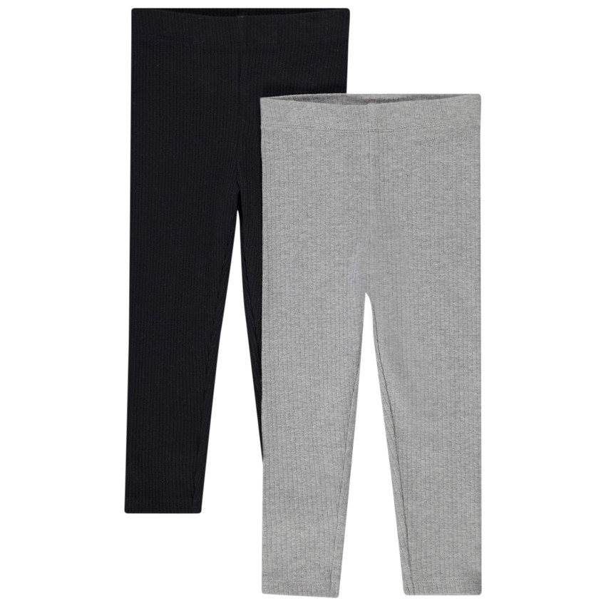 Lote de 2 calzoncillos de canalé lisos para bebé niña 